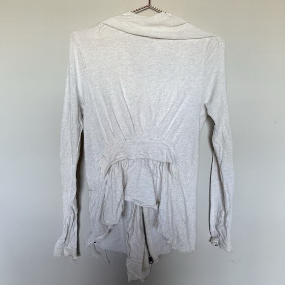 Free People Womens Take a Bow Fringe Front Long Cardigan Small Lagenlook Fairy - Picture 8 of 8